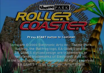 Theme Park Roller Coaster screen shot title